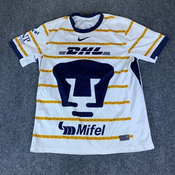 Pumas Unam Jersey Mens Large White Gonzalo Pineda #28 Nike Football DHL Dri Fit